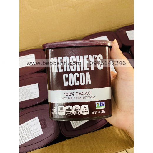 Bột Cacao nguyên chất Hershey's Mỹ Hộp 226g