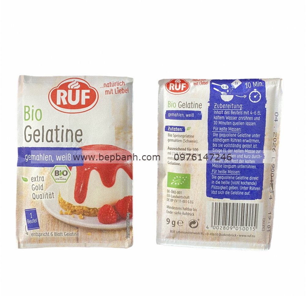 Gelatin bột hữu cơ RUF 9gr