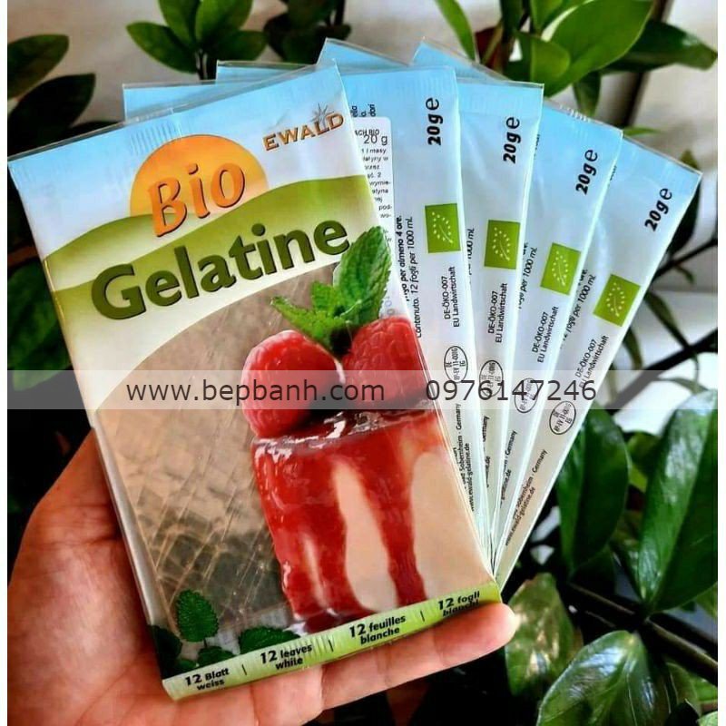 Gelatine Lá hữu cơ Ewald 20gr