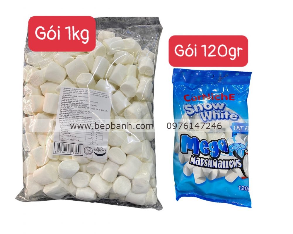 Kẹo Marshmallow trắng Snow White CorNiche 1kg