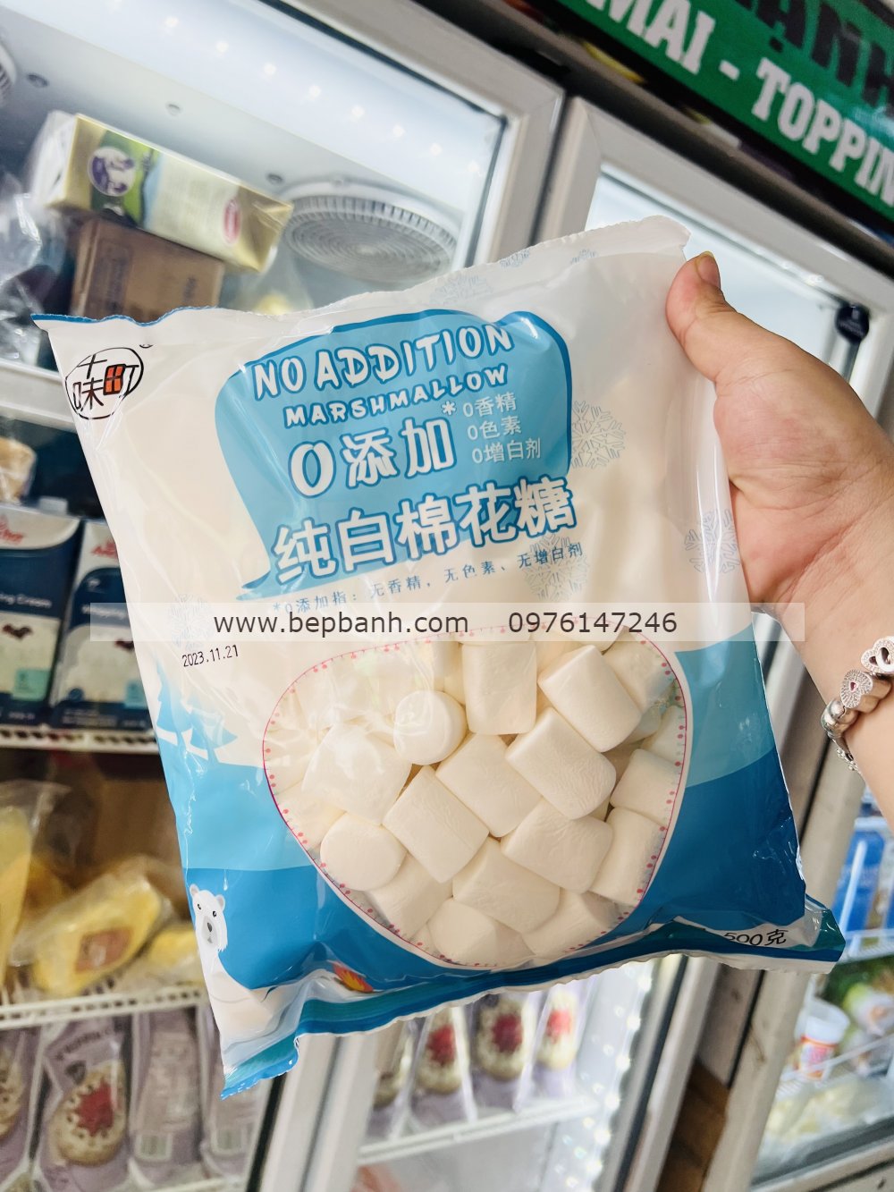 Kẹo Marshmallow ăn kiêng gấu xanh 500g