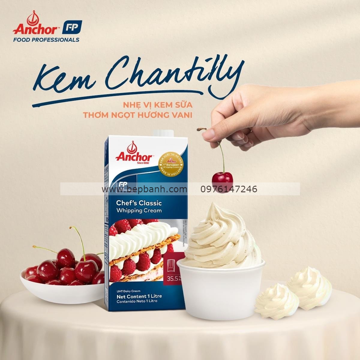 Whipping cream / Kem tươi Anchor 1L (CHEF)