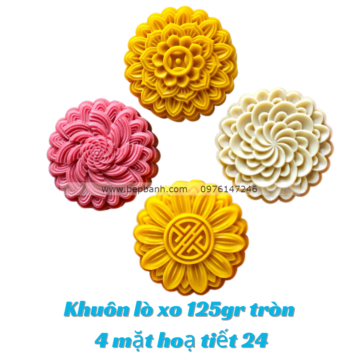 Khuôn lò xo 125gr tròn 4 mặt hoạ tiết 24