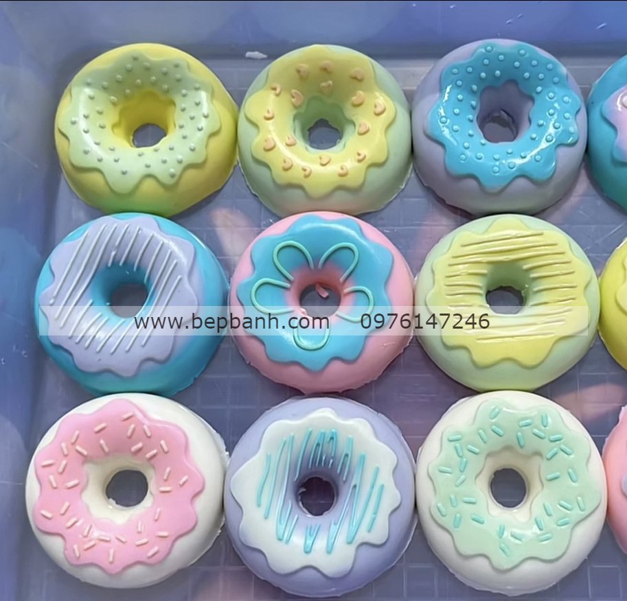 Khuôn silicon 6 donut khúc bạch