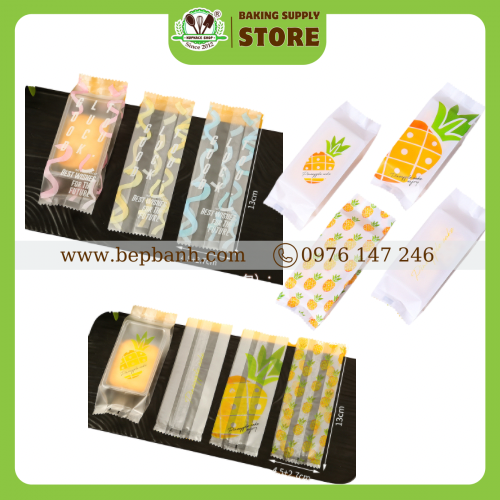 Set 100 túi ép đựng bánh dứa mix