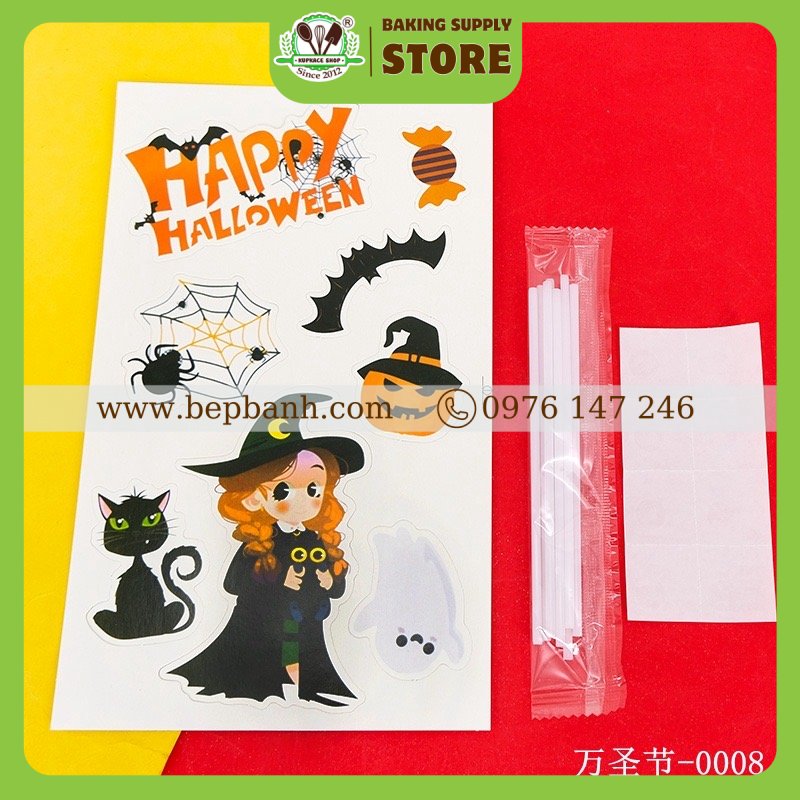 Topper cắm bánh 8 halloween