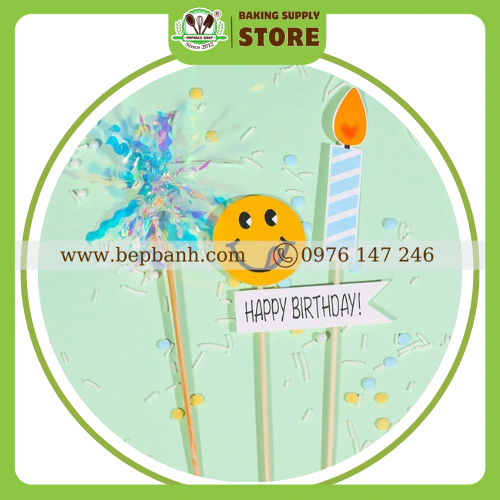 Topper cắm bánh - Birthday tua rua