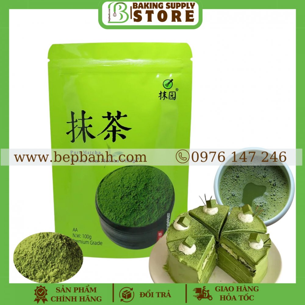 Bột trà xanh matcha CoHong 100gr Bột trà xanh matcha CoHong 100gr