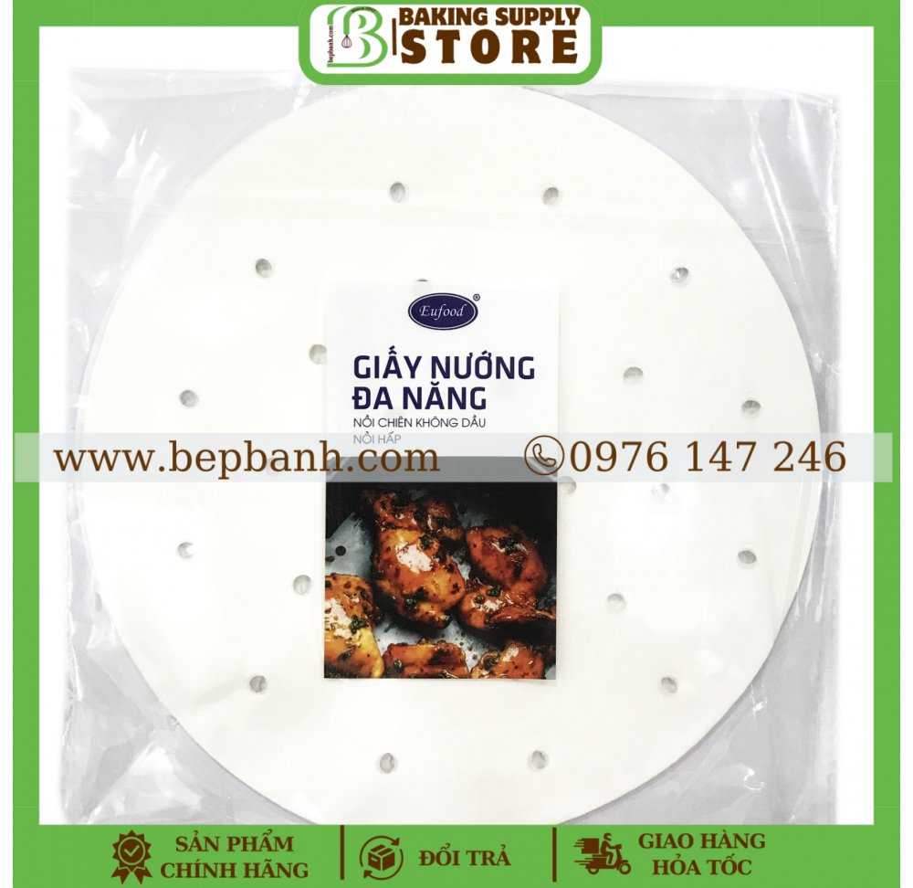 Giấy nến tròn đục lỗ Eufood 23cm set 50 tờ