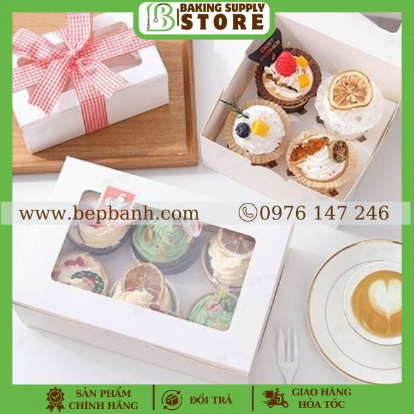 Hộp giấy cupcake 6 lỗ Hộp giấy cupcake 6 lỗ