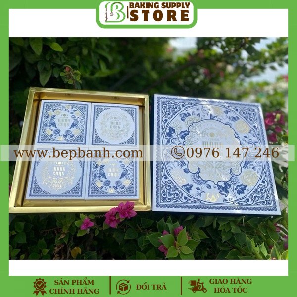 Hộp giấy trung thu 4 bánh >200gr (4HC) - Bảo Hoa