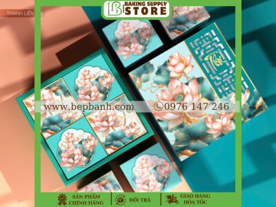 Hộp giấy trung thu 4 bánh >200gr (4HC) Thanh Liên