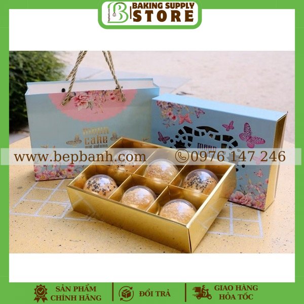 Hộp giấy trung thu 6 bánh 100gr - Hồ Điệp