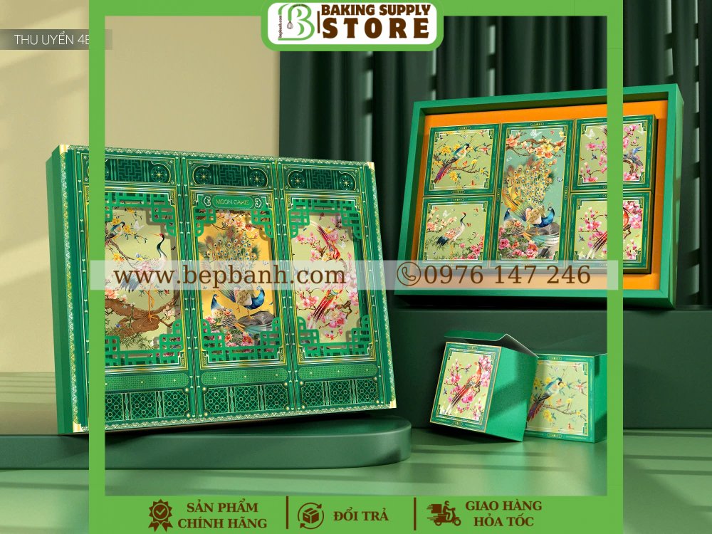 Hộp giấy trung thu 6 bánh 150/250gr Thu Uyển