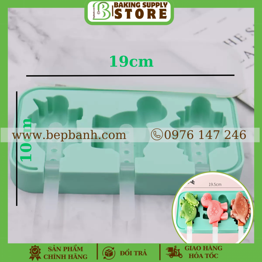Khuôn kem silicon 3 Khủng long