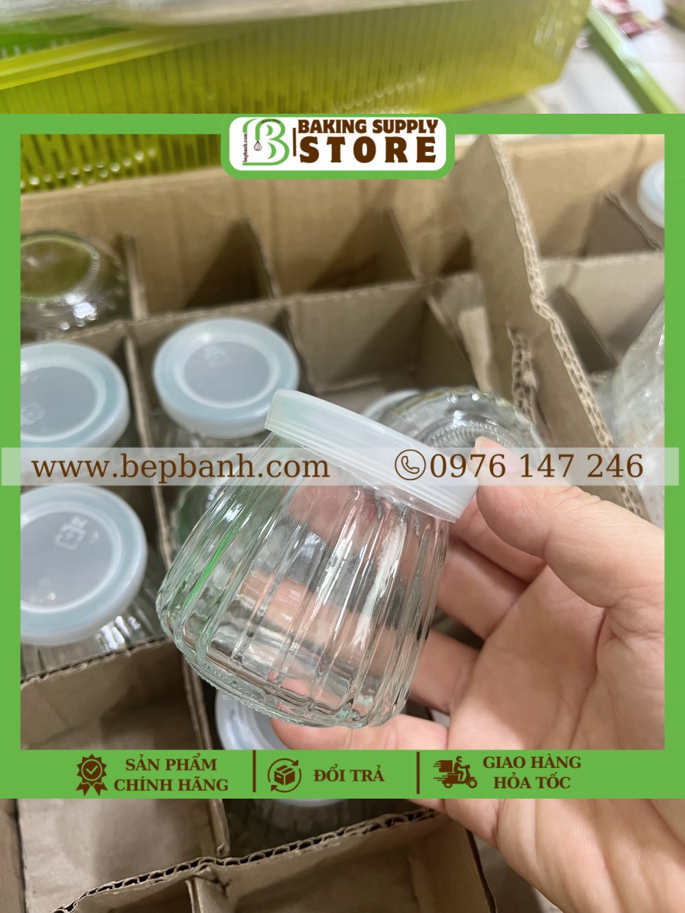 Lốc 6 hũ thuỷ tinh sọc 100ml