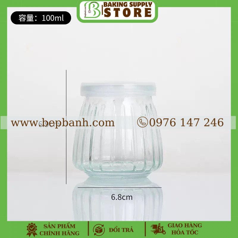 Lốc 6 hũ thuỷ tinh sọc 100ml