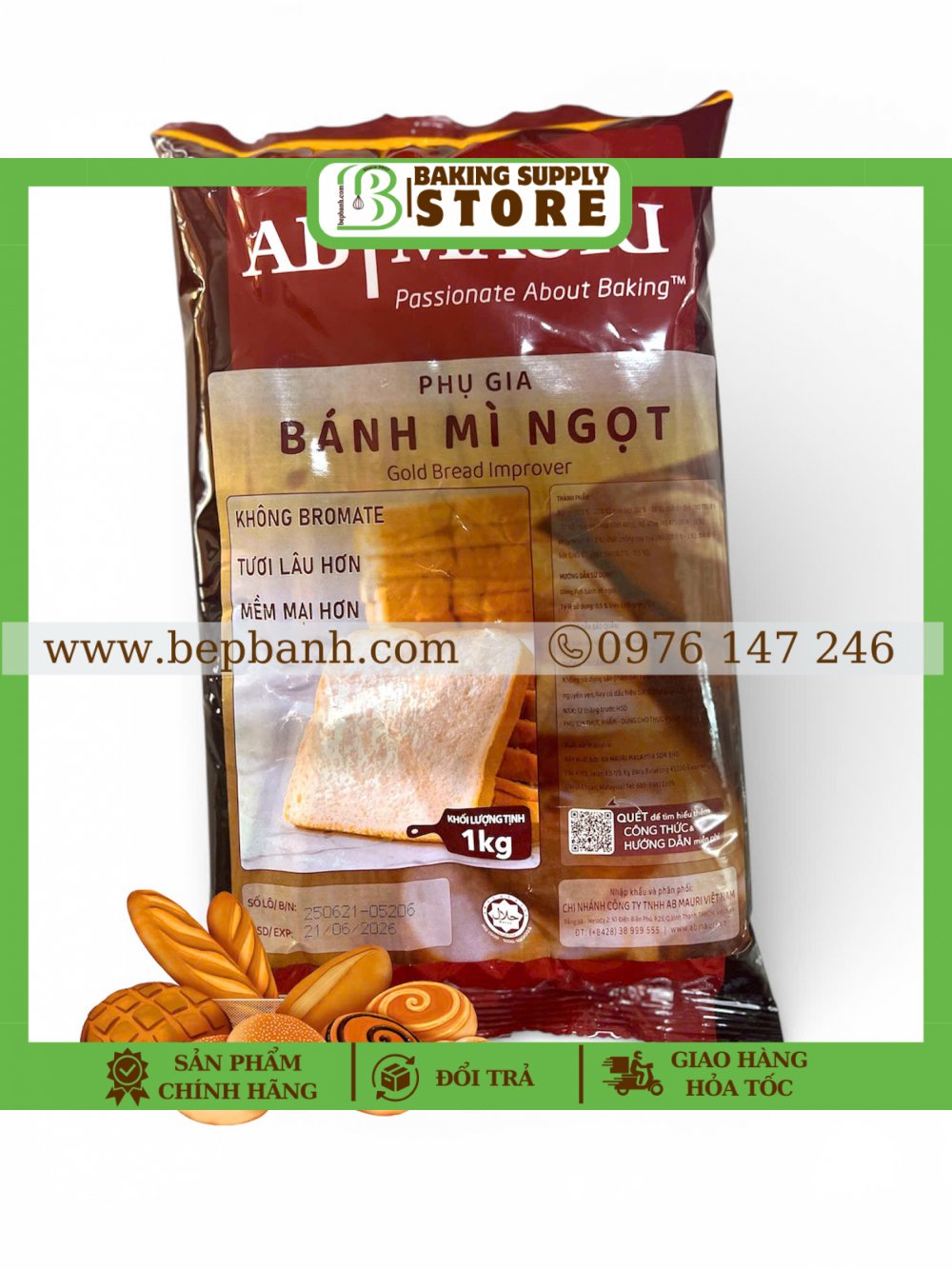 Phụ gia Mauri bánh mì ngọt (không phải là men)