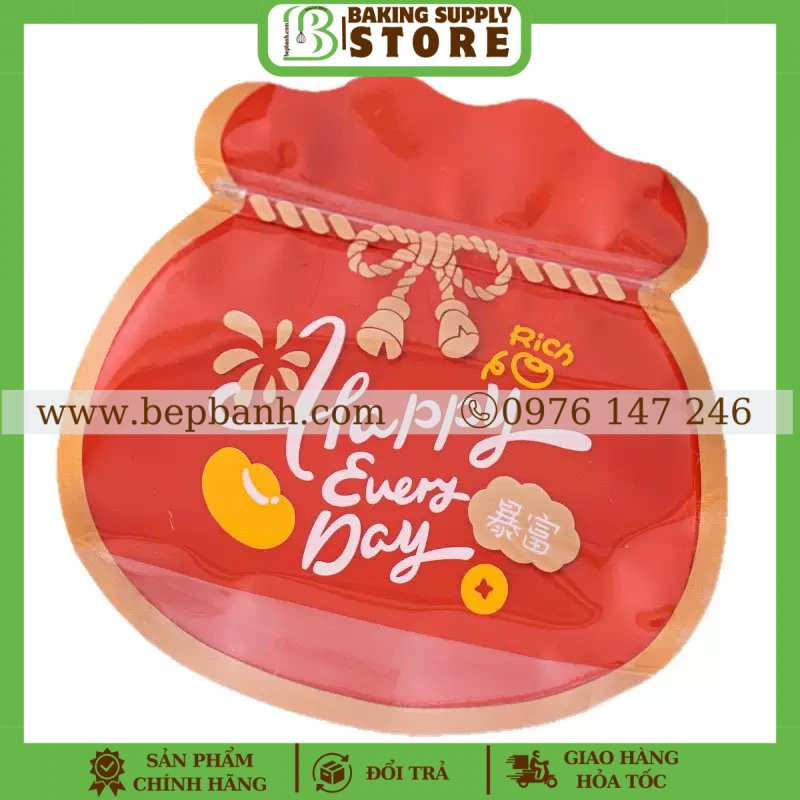 Set 5 túi zip túi vàng 18*18