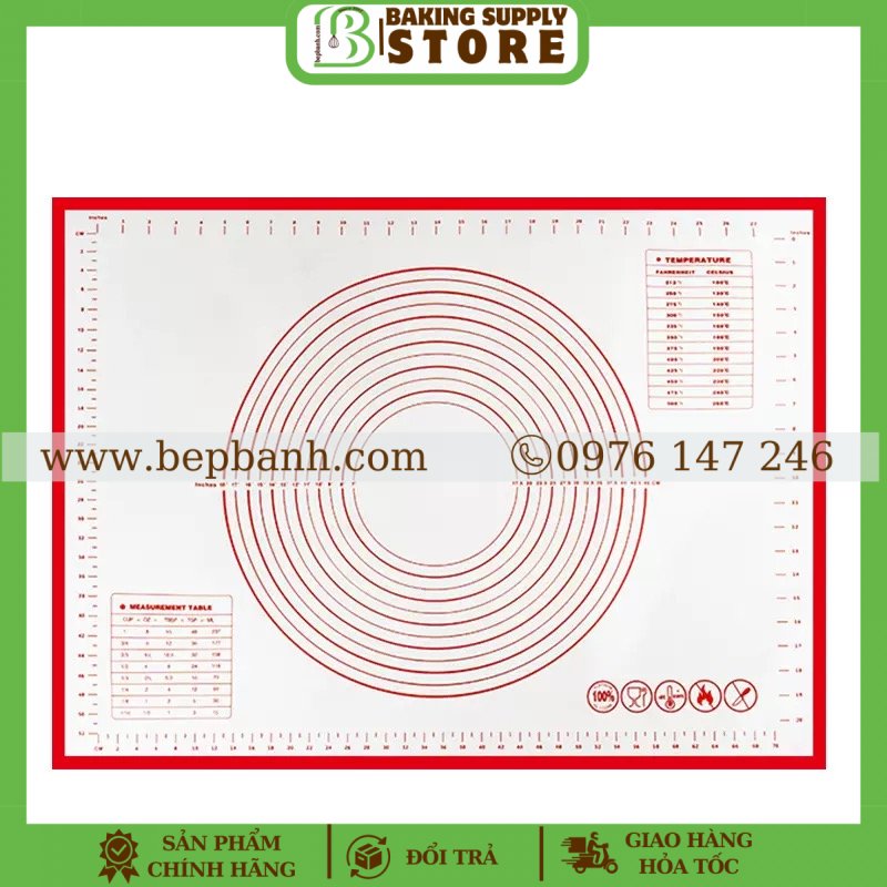 Thảm nướng baking mat 50*70 đỏ