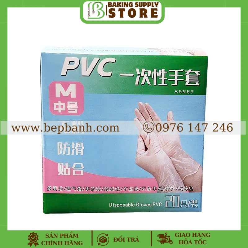 Bao tay PVC hộp 20 cái M