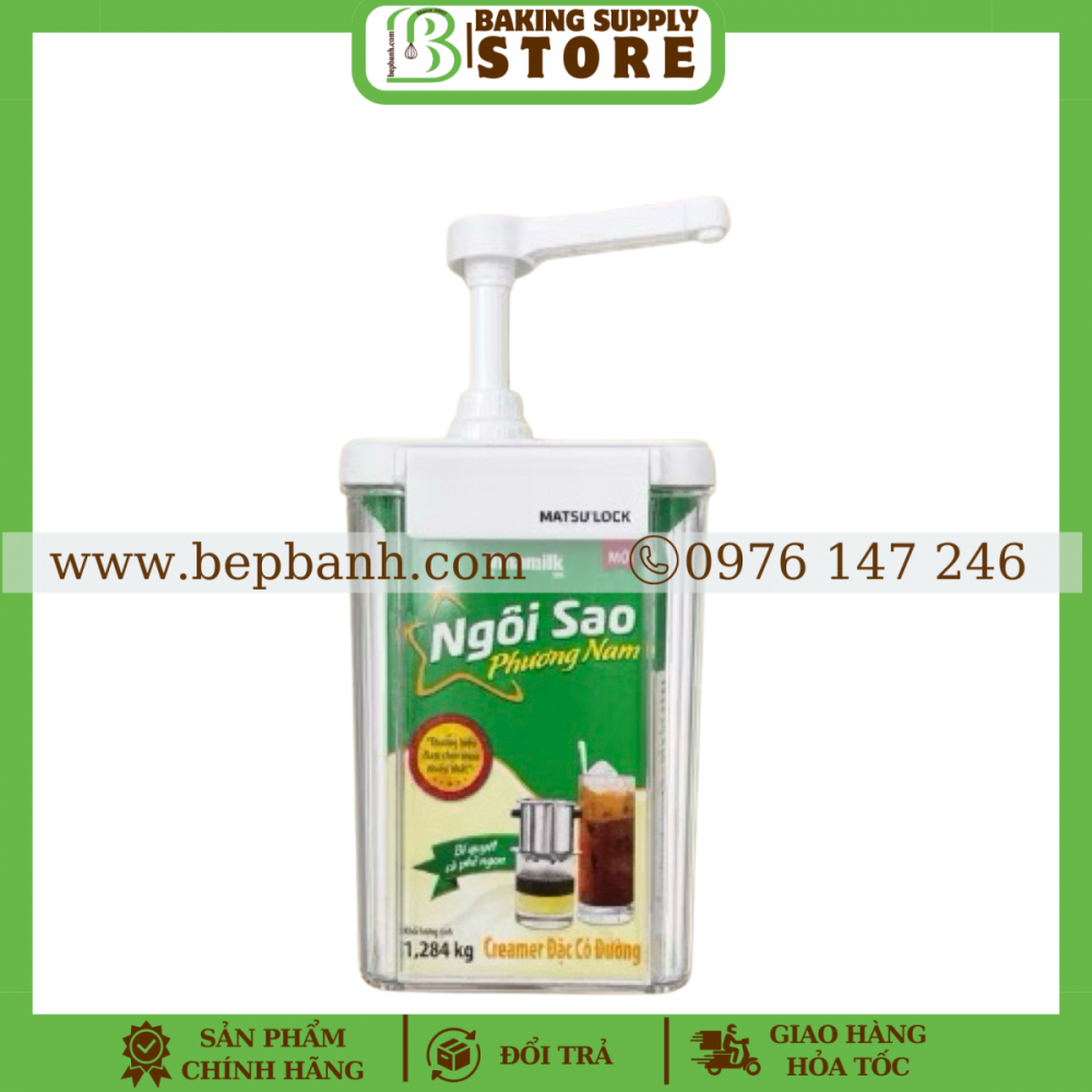 Bình nhựa đựng sữa đặc vòi pumb 1.6L