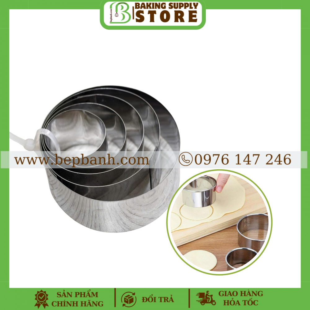 Bộ 5 Khuôn tròn nhấn 3-7cm (Bộ)