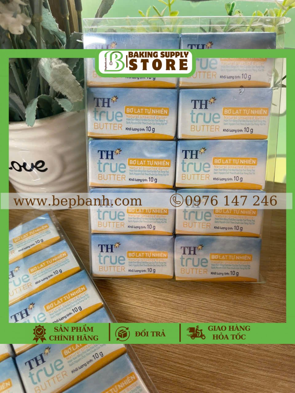 Bơ lạt TH True vỉ 100g (10 gói x 10g)