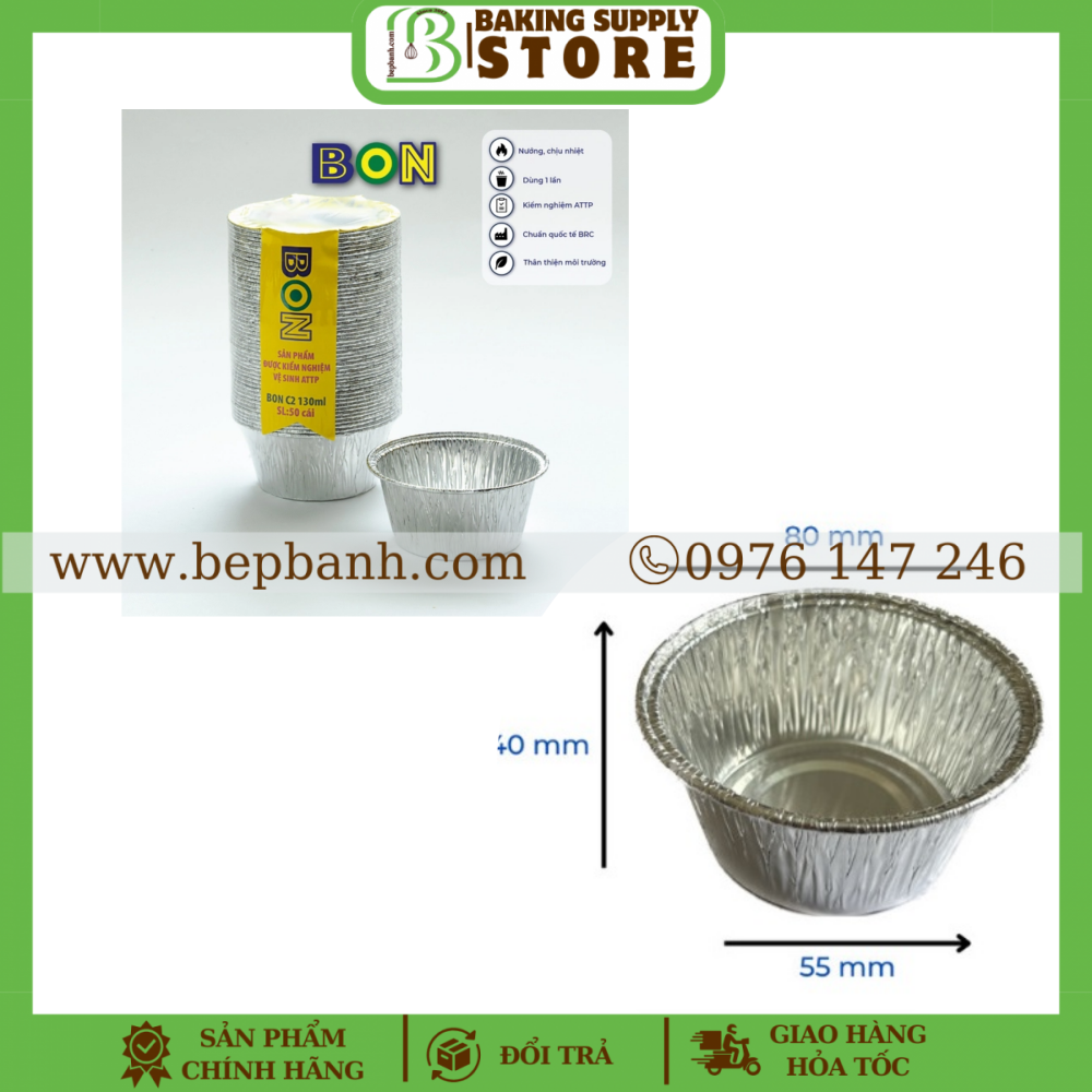 Chén nhôm BON C2 130ml 50C