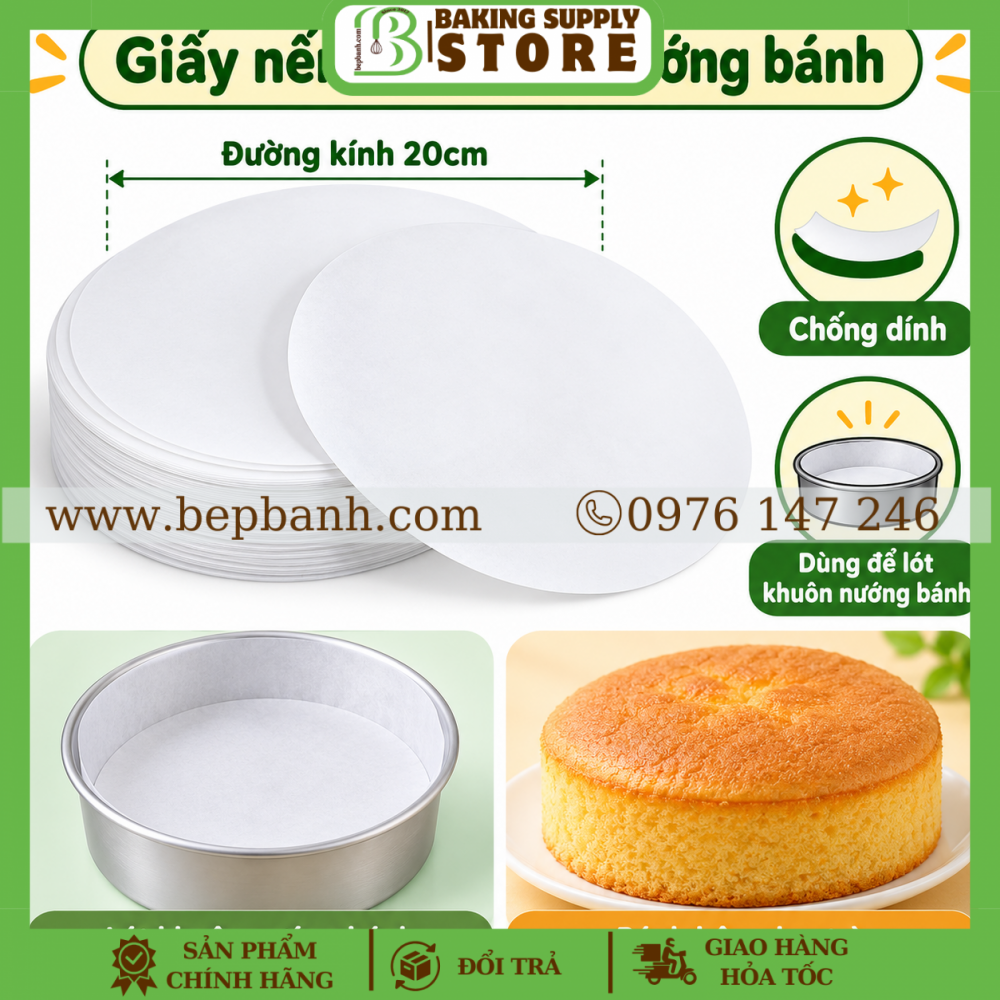 Giấy nến tròn cắt sẵn 20cm 50T