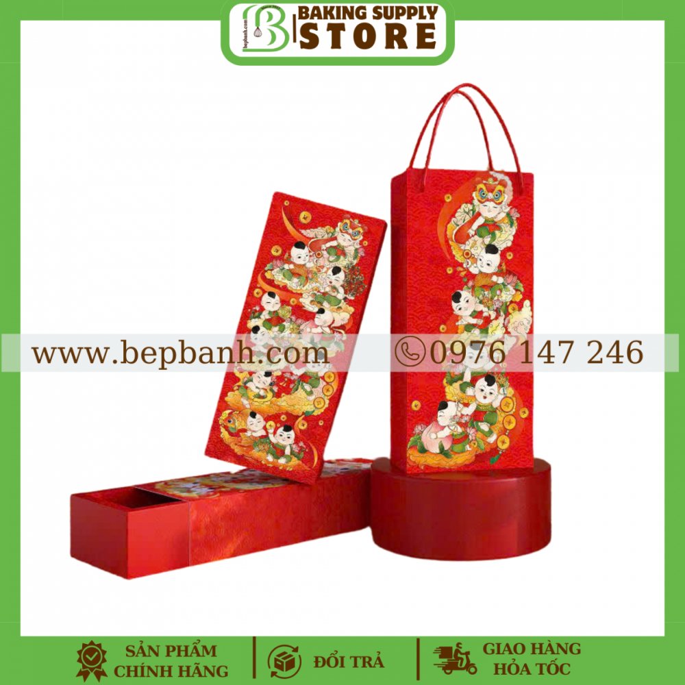 Hộp giấy đựng bánh dứa Đông Hồ Hộp giấy đựng bánh dứa Đông Hồ