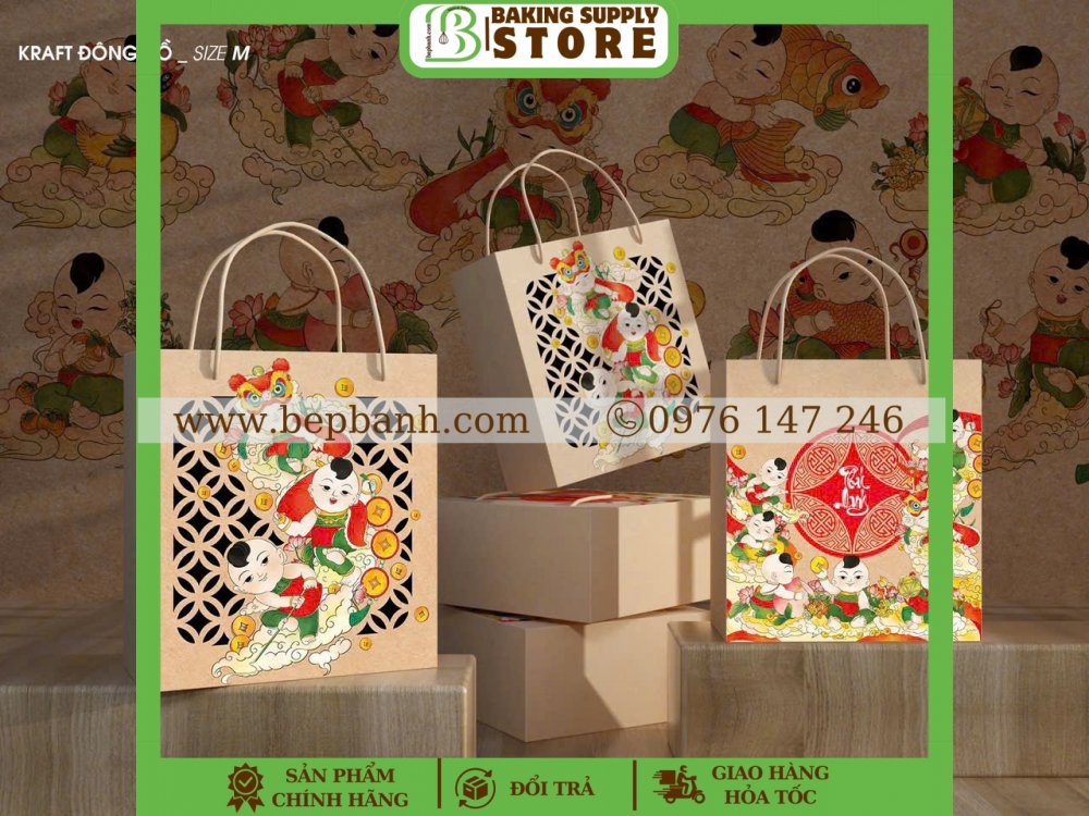 Hộp giấy Kraft Đông Hồ M