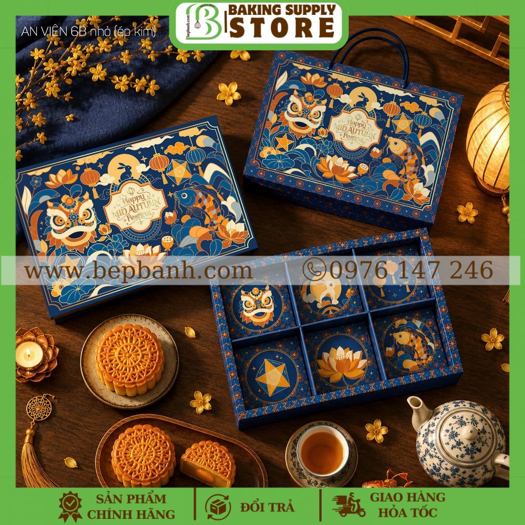 Hộp giấy trung thu 6 bánh 100gr An Viên