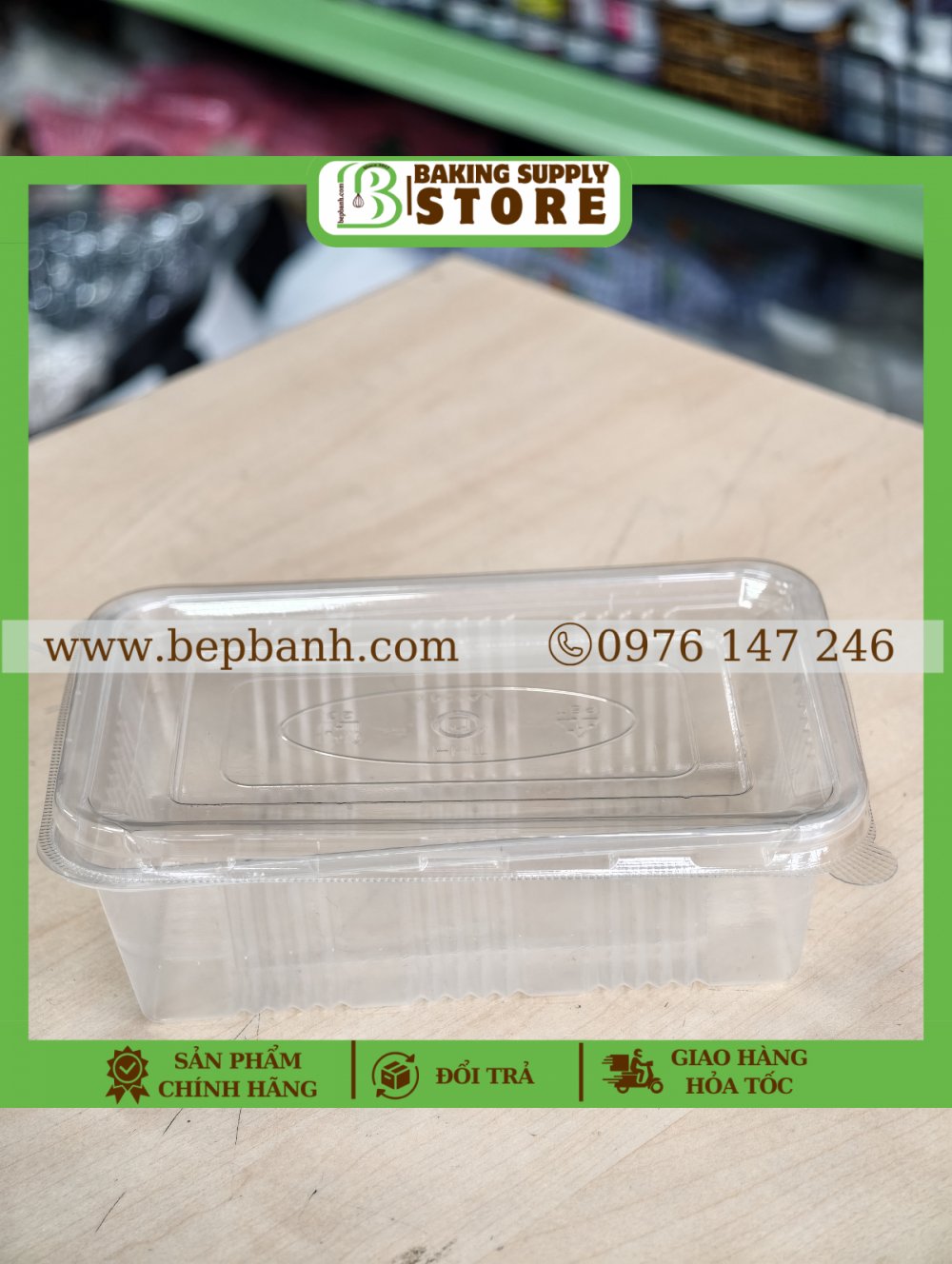 Hộp nhựa chữ nhật sọc 600ml