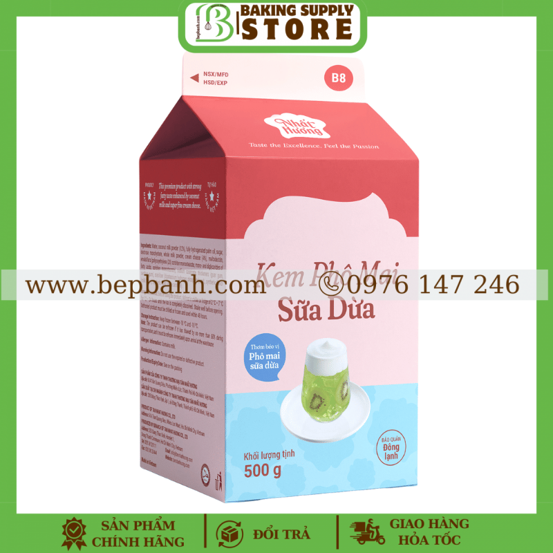 Kem Sữa Dừa Phô Mai 500gr Kem Sữa Dừa Phô Mai 500gr