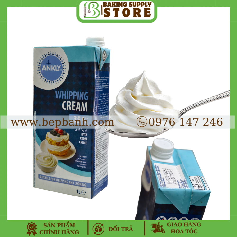 Kem tươi Whipping cream Ankly 1L