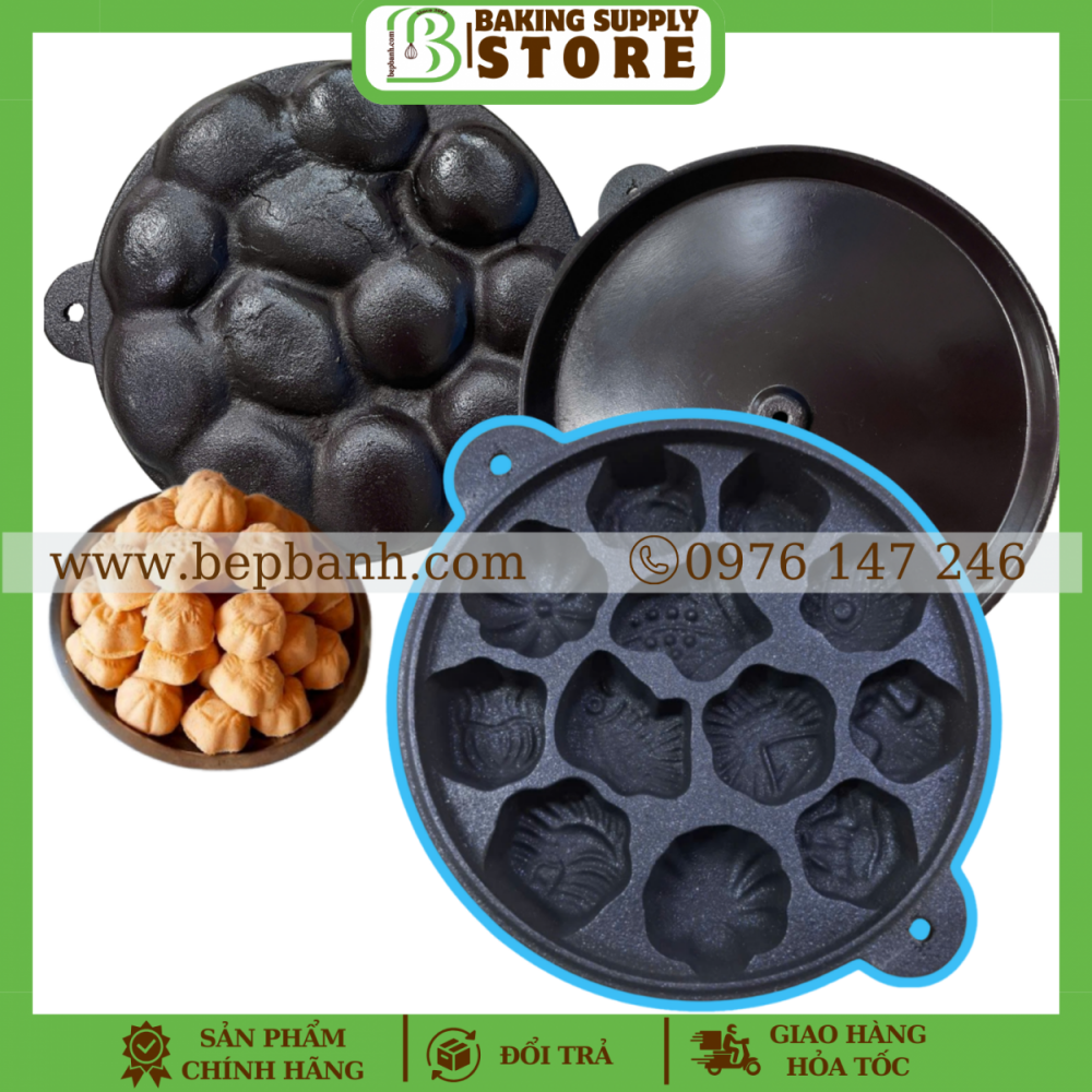 Khuôn bánh thuẫn bông lan 12 bông TL3kg