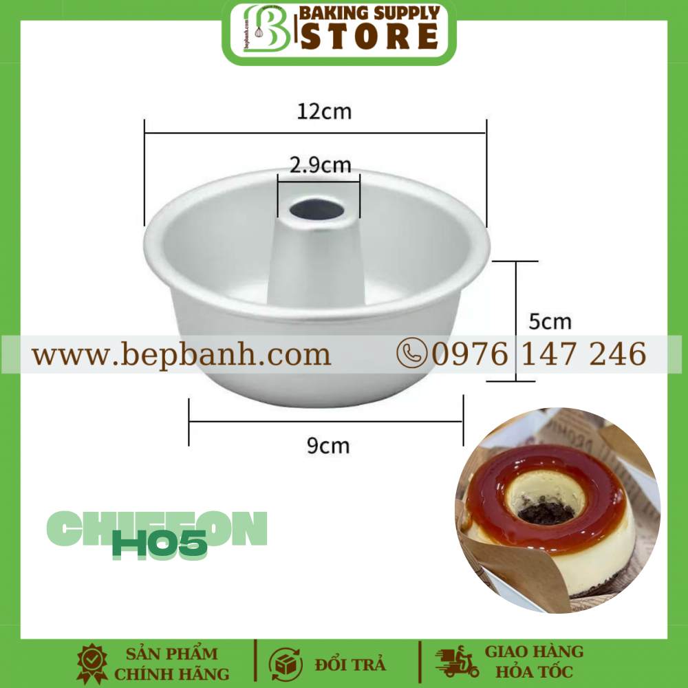 Khuôn chiffon đáy liền 12.5cm H05