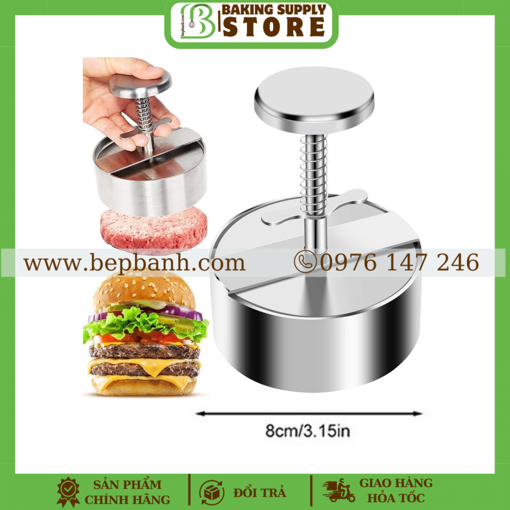Khuôn ép thịt tròn lò xo 8cm