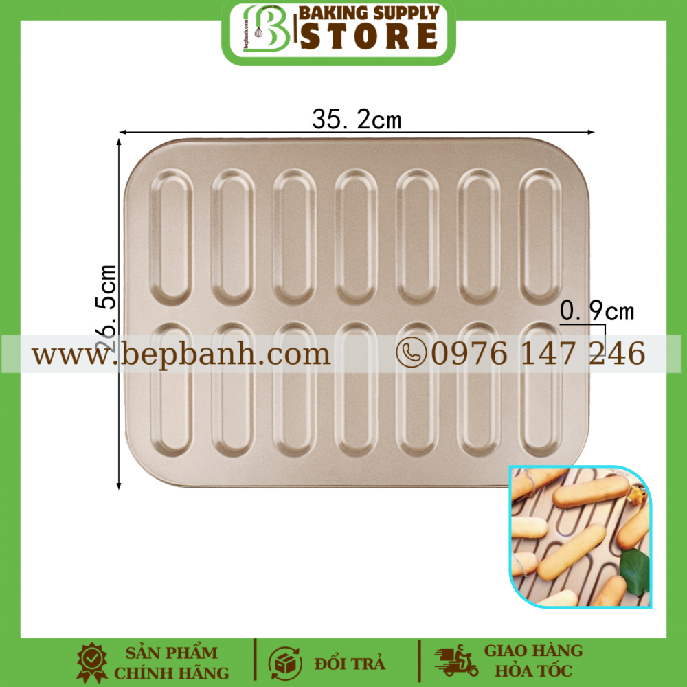 Khuôn nướng bánh thanh dài 14 ô