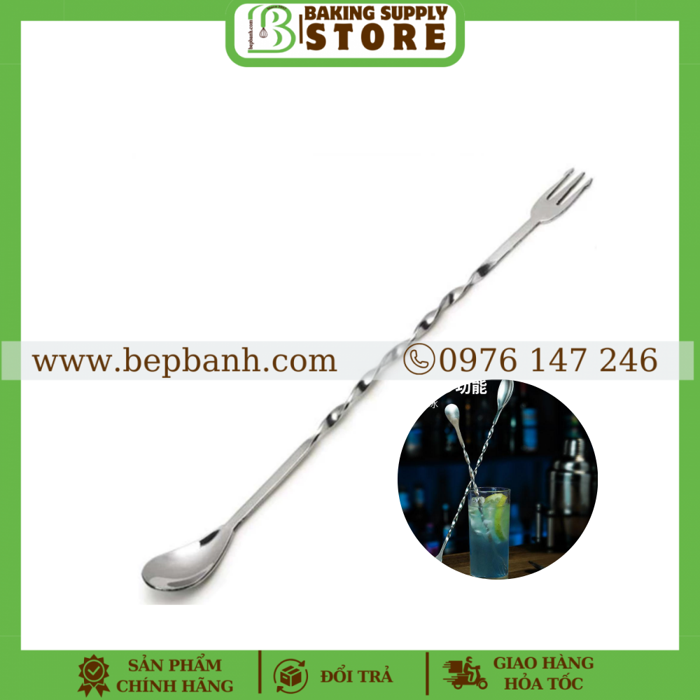 Muỗng inox pha chế 2 đầu