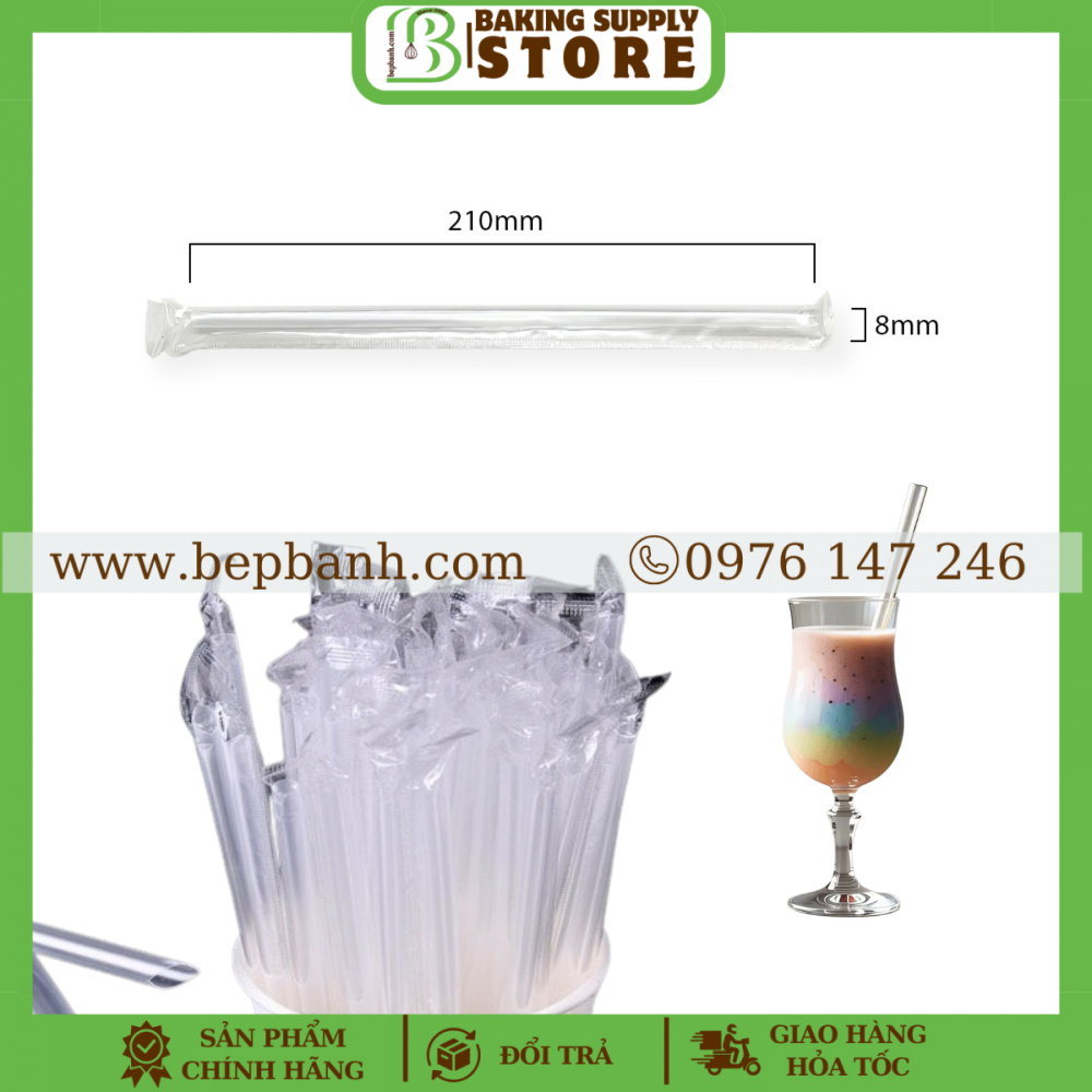 Ống hút bọc màng phi 8 (140c)