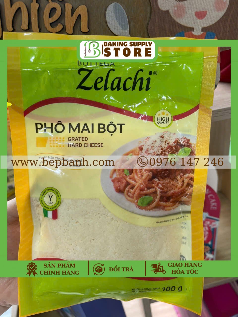 Phô mai bột Parmesan Fromagio Zelachi 100gr