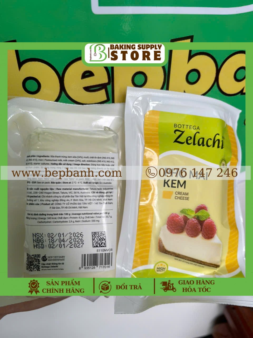 Phô mai kem Cream cheese Zelachi 200g