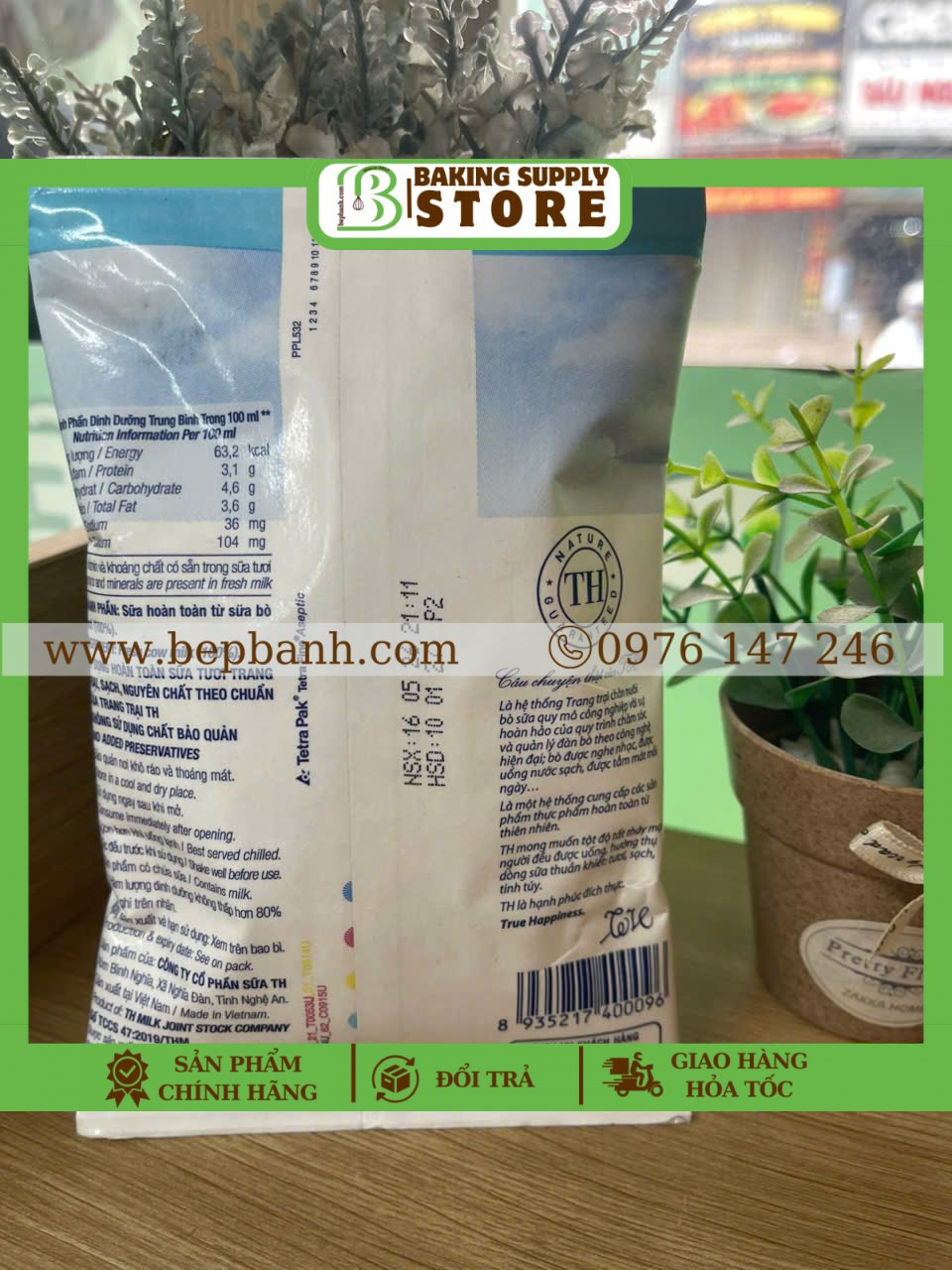 Sữa tươi không đường TH 220ml