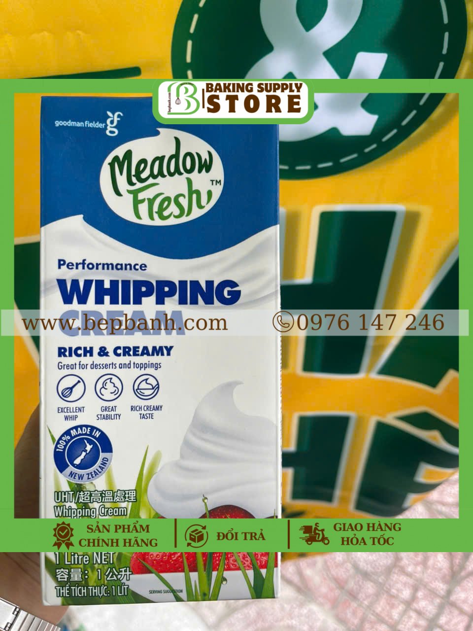 Whipping cream / Kem tươi Meadow Fresh 1L