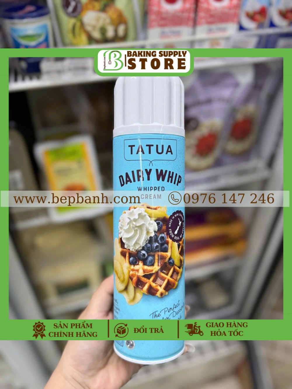 Whipping cream tatua dạng chai xịt 250gr