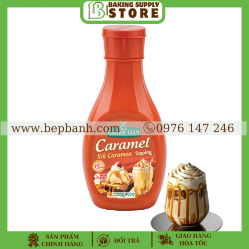 Xốt topping caramel Golden Farm 400g Xốt topping caramel Golden Farm 400g