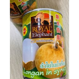 Nhãn lon ROYAL ELEPHANT LONGAN 565 GR 