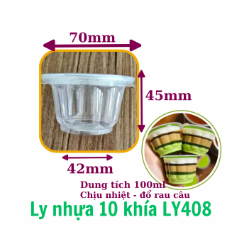 Bộ 50 ly nhựa 10 khía LY408